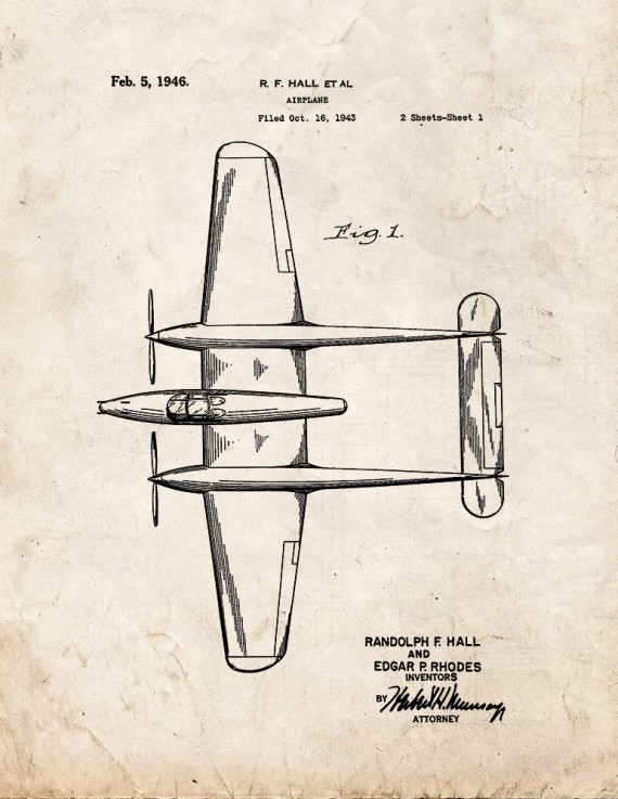 Airplane Patent Print