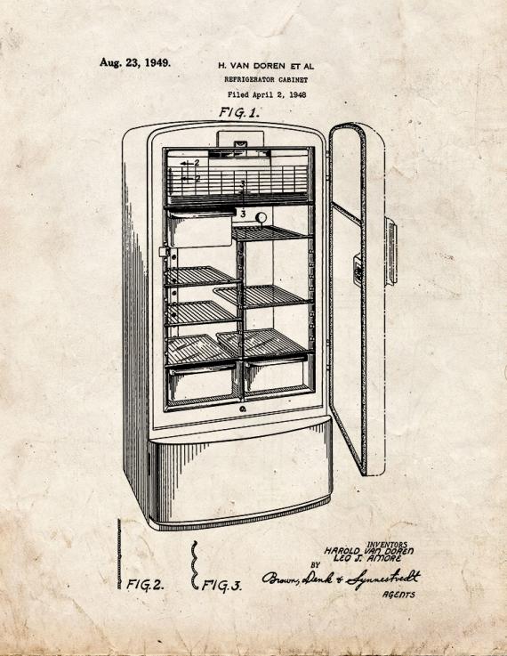 Refrigerator Patent Print