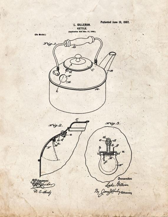 Kettle Patent Print