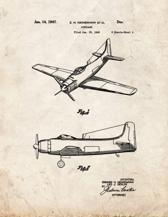 Airplane Patent Print