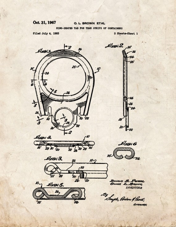 Soda Can Tab Patent Print