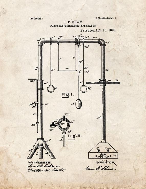 Portable Gymnastic Apparatus Patent Print