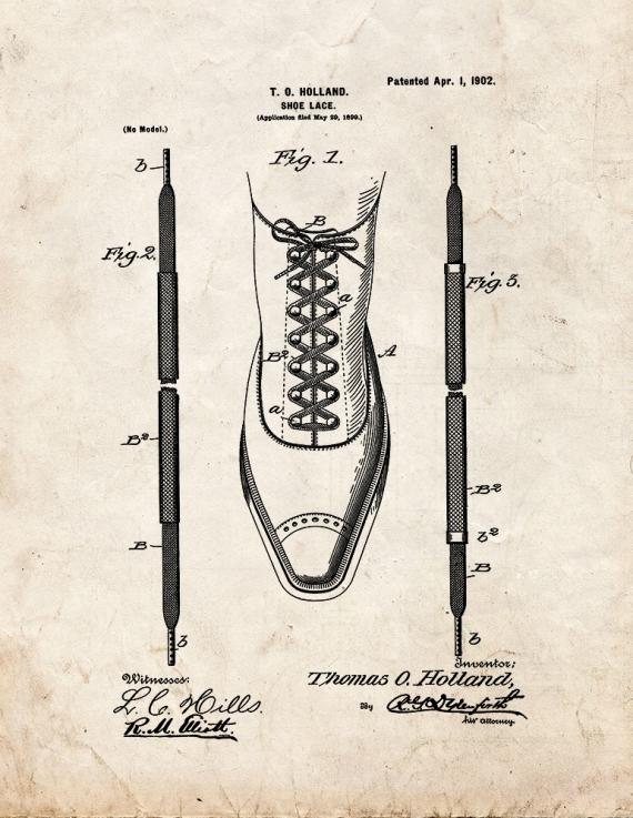 Shoe-lace Patent Print