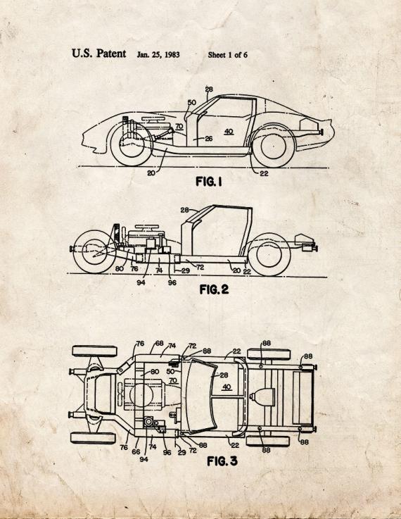 Sports to Vintage Car Patent Print