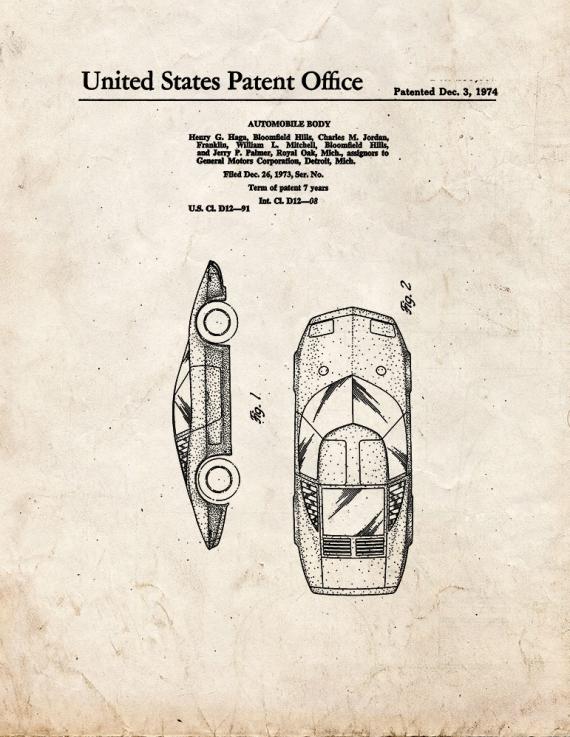 Automobile Body Patent Print