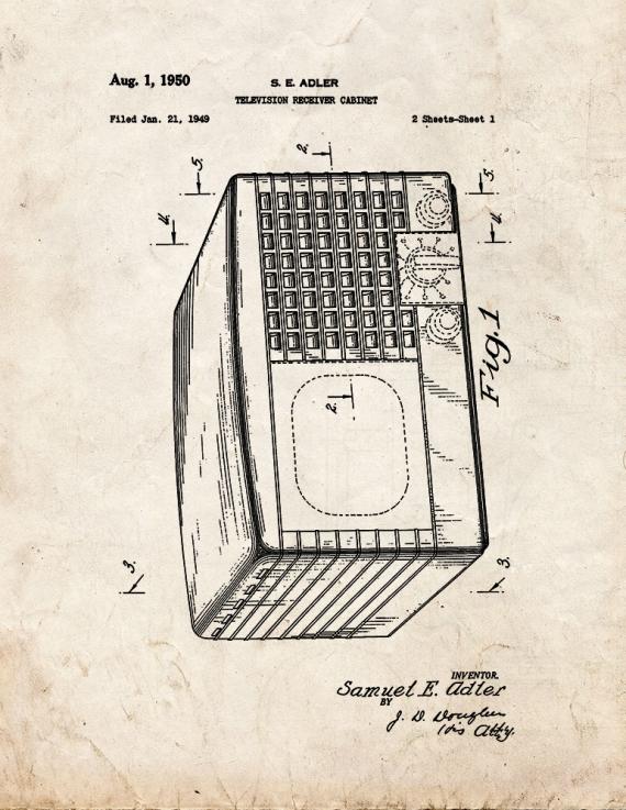 Television Receiver Cabinet Patent Print