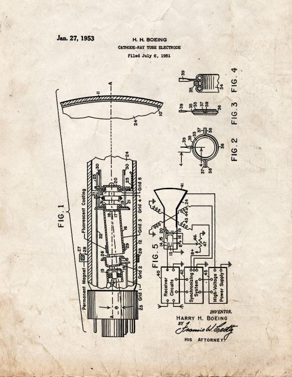 Cathode-ray Tube Electrode Patent Print
