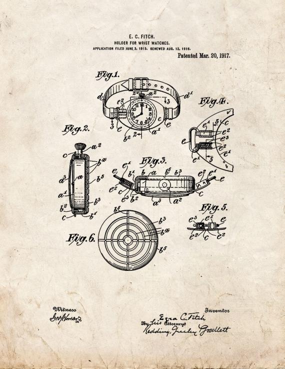 Holder for Wrist-watches Patent Print