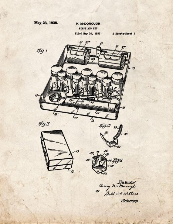 First Aid Kit Patent Print