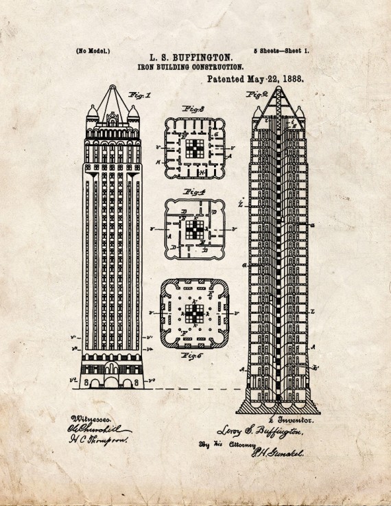 Skyscraper Patent Print