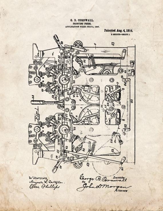 Printing Press Patent Print