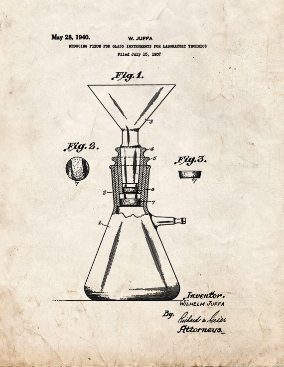 Reducing Piece for Glass Instruments for Laboratory Technics Patent Print