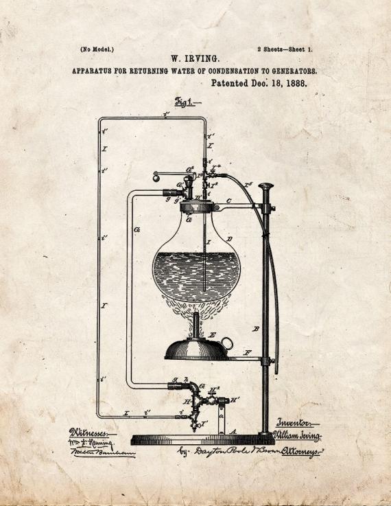 Apparatus For Returning Water Of Condensation To Generators Patent Print