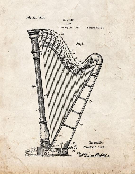 Harp Patent Print