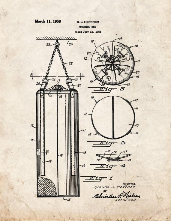 Punching Bag Patent Print