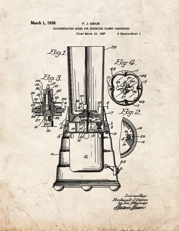 Blender Patent Print