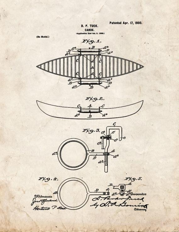 Canoe Patent Print