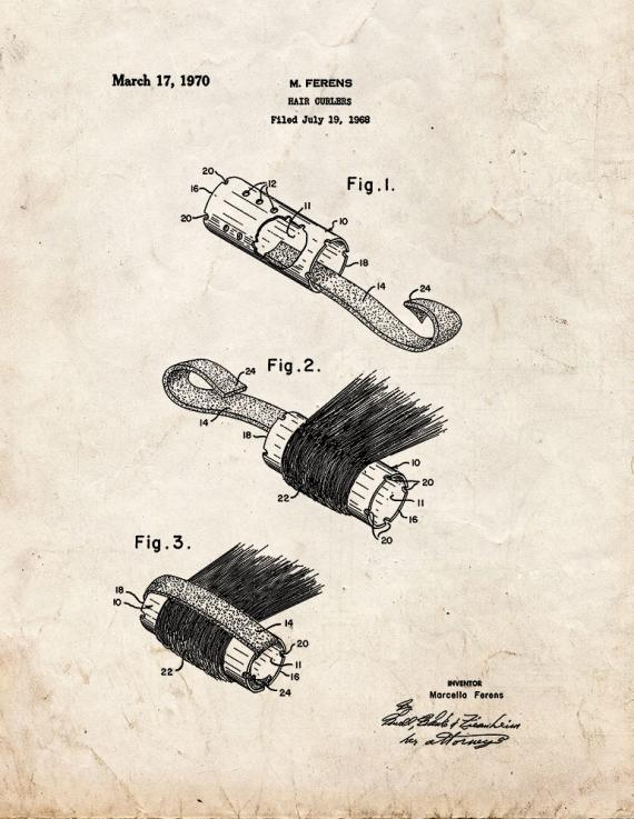 Hair Curlers Patent Print