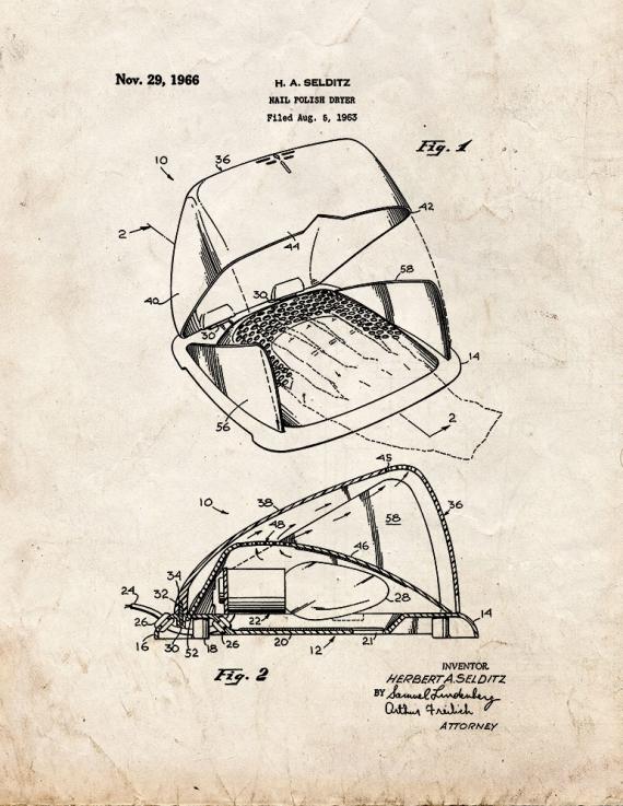 Nail Polish Dryer Patent Print