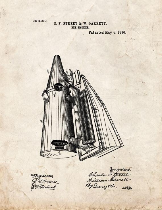 Bee Smoker Patent Print