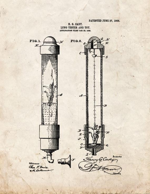 Lung-tester and Toy Patent Print