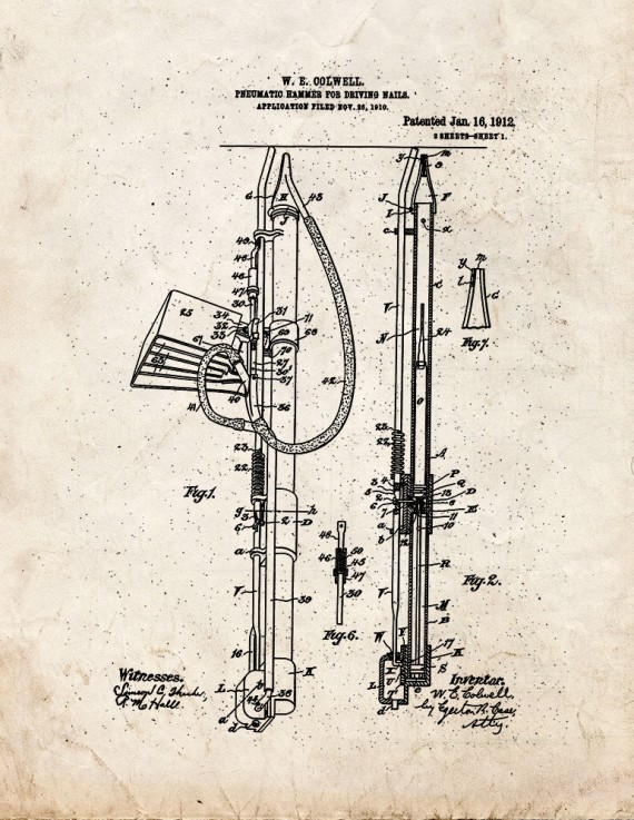 Pneumatic Hammer for Driving Nails Patent Print
