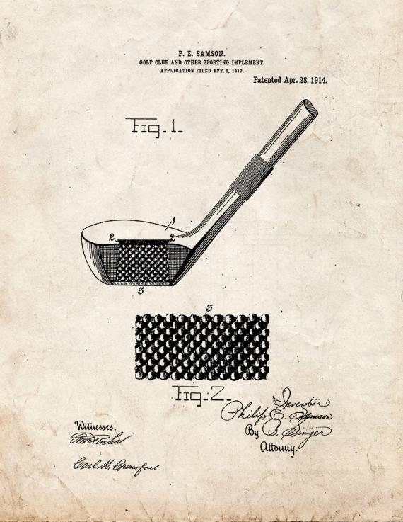 Golf Club Patent Print