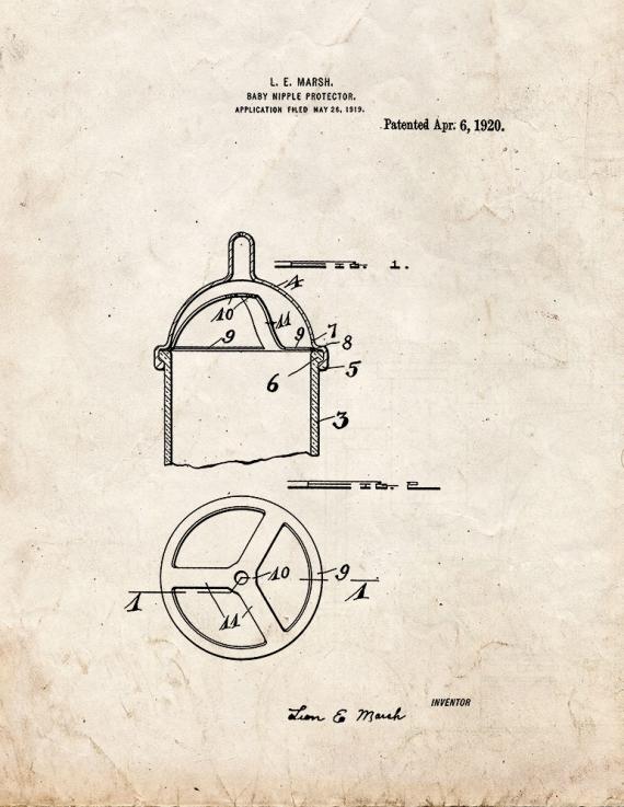 Baby Bottle Protector Patent Print