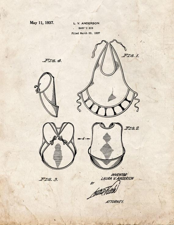 Baby's Bib Patent Print