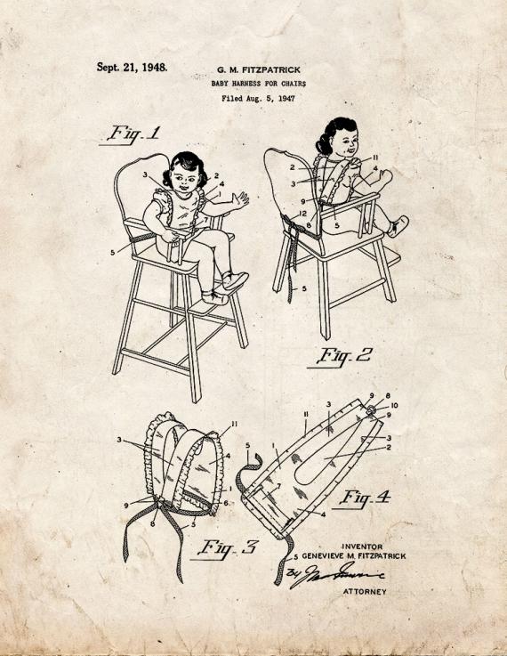 Baby Highchair Patent Print