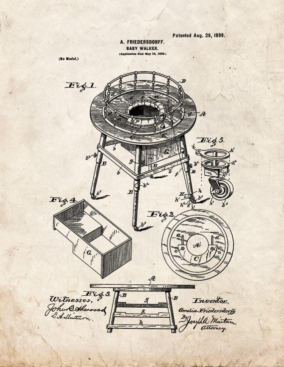 Baby Walker Patent Print