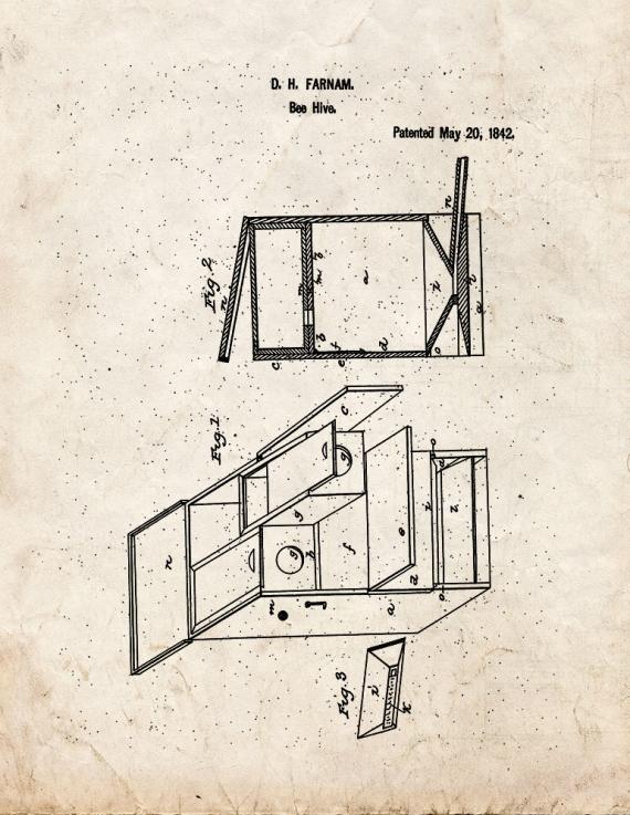 Beehive Patent Print