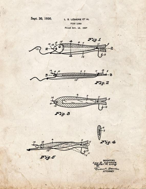 Fish Lure Patent Print