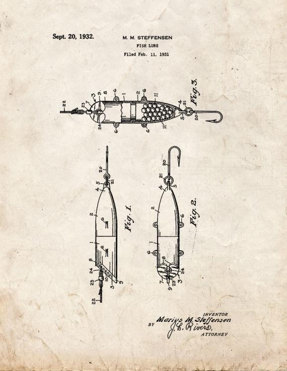 Fish Lure Patent Print