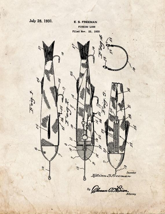 Fishing Lure Patent Print