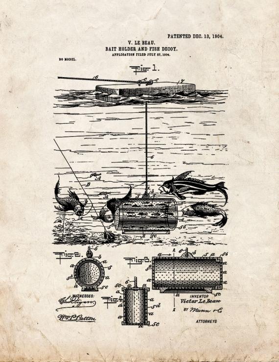 Bait-holder and Fish-decoy Patent Print