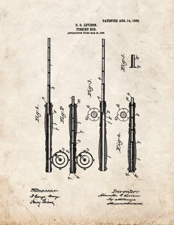 Fishing Rod Patent Print