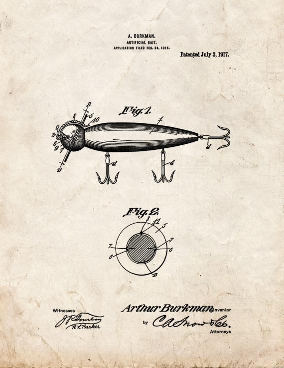 Artificial Bait Patent Print