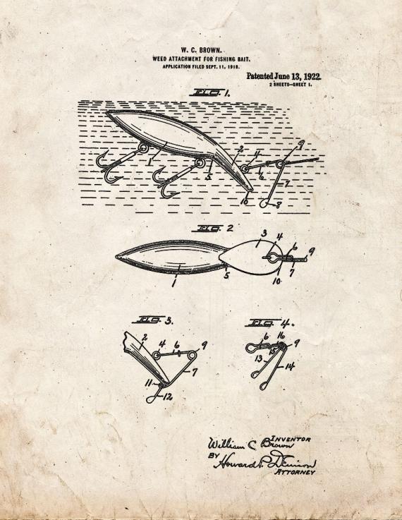 Weed Attachment for Fishing Bait Patent Print