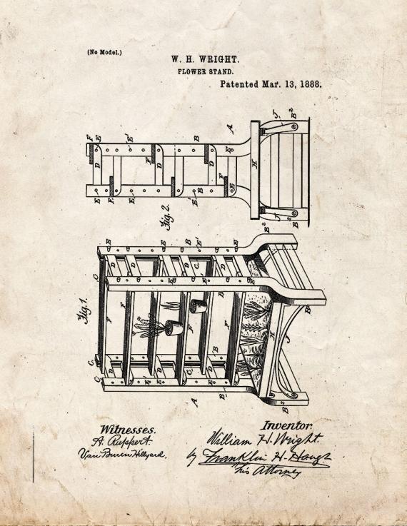 Flower Stand Patent Print