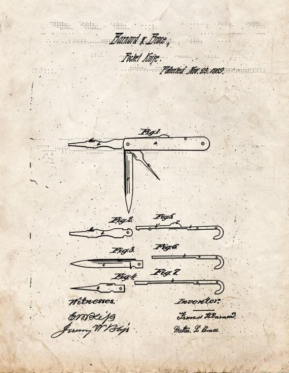 Pocket Knife Patent Print