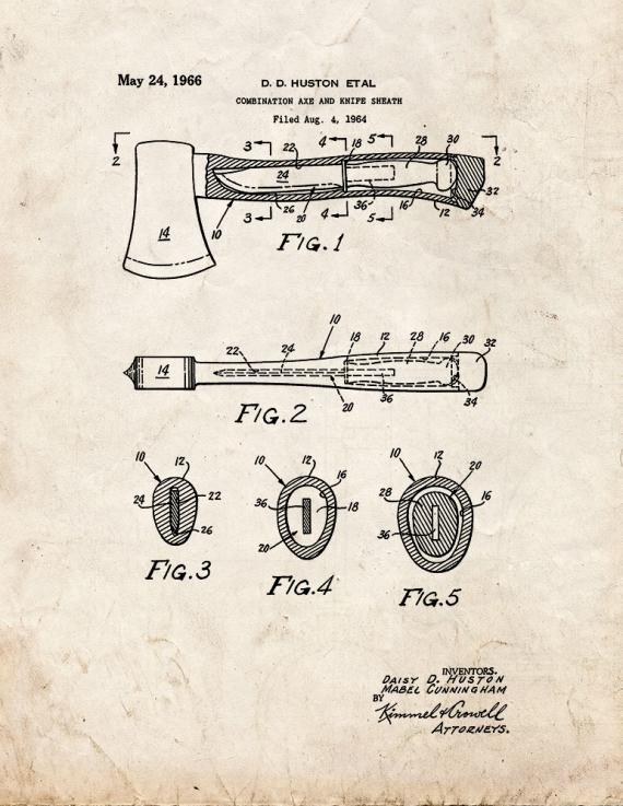 Combination Axe and Knife Sheath Patent Print
