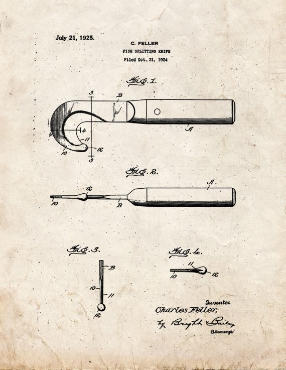 Fish-splitting Knife Patent Print