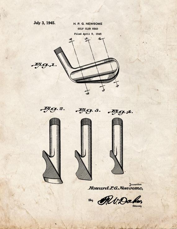 Golf Club Head Patent Print