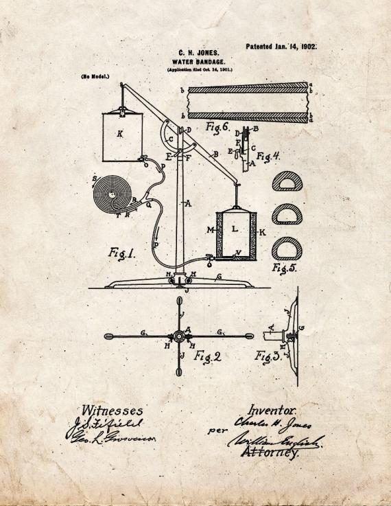 Water-bandage Patent Print