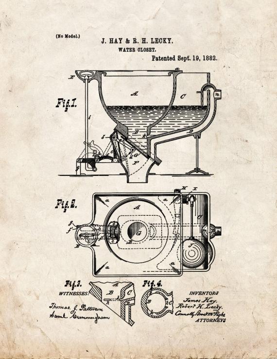 Toilet Patent Print