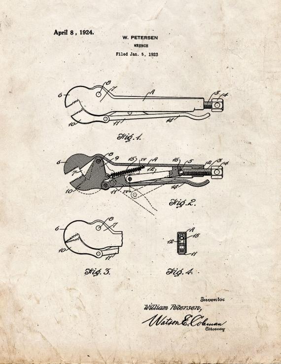 Wrench Patent Print