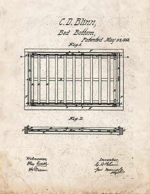 Bed Bottom Patent Print
