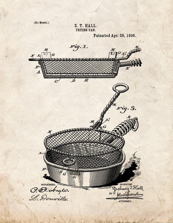 Frying Pan Patent Print