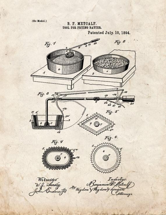 Tool For Frying Batter Patent Print
